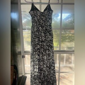Elegant Black and White Floral Dress